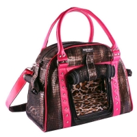 Hunde-Tragetasche schwarz-pink