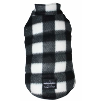 Veste polaire noire quadrill� pour grand chien