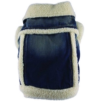 Hundejeansjacke Winter dunkelblau-cr�me