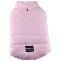Hundewinterjacke Fleece rosa getupft