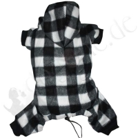 Hundeanzug Fleece 4 Pfoten schwarz kariert