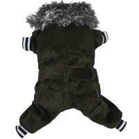 Combinaison en velour c�tel� vert fonc�