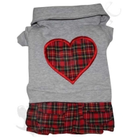 Grey heart plaid