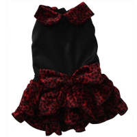 Hundewinterkleid Leo rot-schwarz
