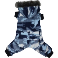 Hundefleeceanzug 4 Pfoten Camouflage blau
