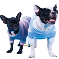 Strickpulli blau-gestreift