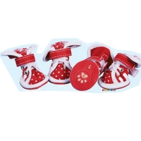 Hunde-Schuhe rot gepunktet