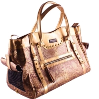 Hundetasche Croco elegance Gold Size 48x31x21