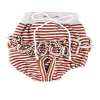 Culotte � rayure brune et blanche avec volant