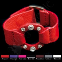 Weiches Leder-Armband mit Strass ostras Farben