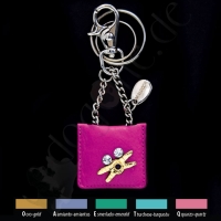 BAG leather keyring ostras colours