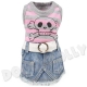 Trendy Jeanskleid mit Totenkopf