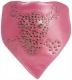 Kunstlederhalstuch rosa mit Totenkopf