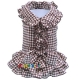 Robe � carreaux bruns et blancs