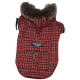 Hundewintermantel Karo rot