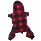 Hundeanzug Fleece 4 Pfoten rot kariert