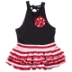 Tanktopkleid schwarz-rot mit Rose