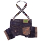 3/4 Jeans Lifestyle dunkelblau-gestreift