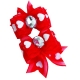 Schleife rot wei�e Herzen 2er Set