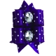 bow purple pointed set of 2