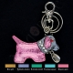 DOG leather keyring ostras colours