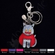 Lederschl�sselanh�nger Katze metallic Farben