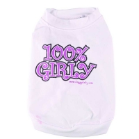 Hundeshirt 100% girly weiß