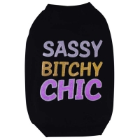 Dog T-shirt SASSY, black