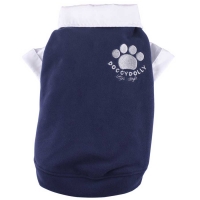 Fleece pullover for dogs, paw, blue