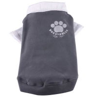 Fleece pullover for dogs, paw, grey
