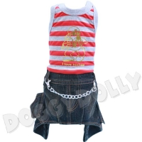 red striped tanktop with black jeans