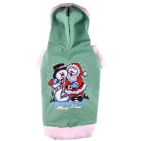 Green snow santa hoodie for big dogs