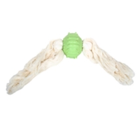 RUBBnDENTAL jouet chien Balle/CORDE M 5x7cm vert nettoyage dents