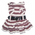 Kleid Teeny aubergine-weiß gestreift