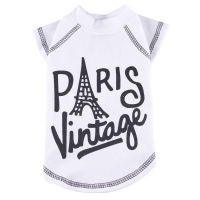 Shirt pour chien Paris Vintage blanc
