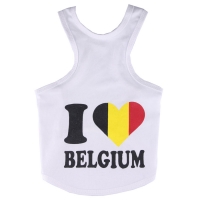 Tanktop pour chien I love Belgium, blanc