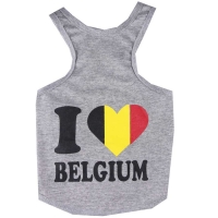 Tanktop pour chien I love Belgium, gris