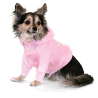 Hoodie dog pullover with hoot pink size L
