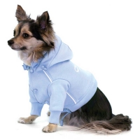 Hoodie dog pullover with hoot clear blue size XS