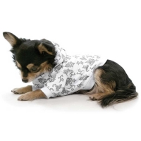 Hoodie dog pullover Elegance with hoot white-silver,  2XL