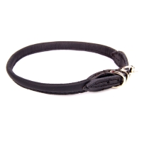 Round leather collar black 60x1,0