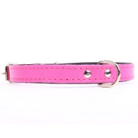 Leather collar basic Pink Black 37x1,2