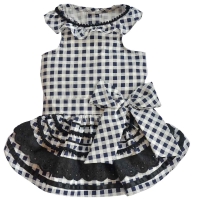 Summer dress for dogs blue and cream