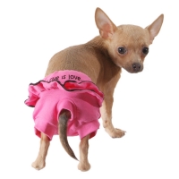 Culotte pour chien Love pink coton