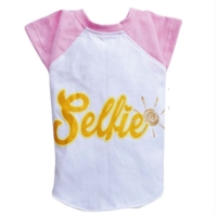 Hundeshirt Selfie wei-rosa