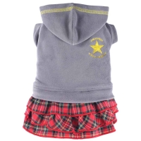 Doggydolly Fleecekleid Star grau fr Hunde