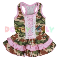 Doggydolly Hunde-Korsagenkleid rosa-camouflage