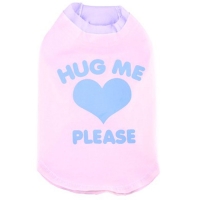 Shirt hug me please beige-blau