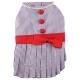 Doggydolly Hundekleid blau-weiß, rote Knöpfe