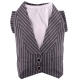 Dog Smoking jacket shirt grey striped 